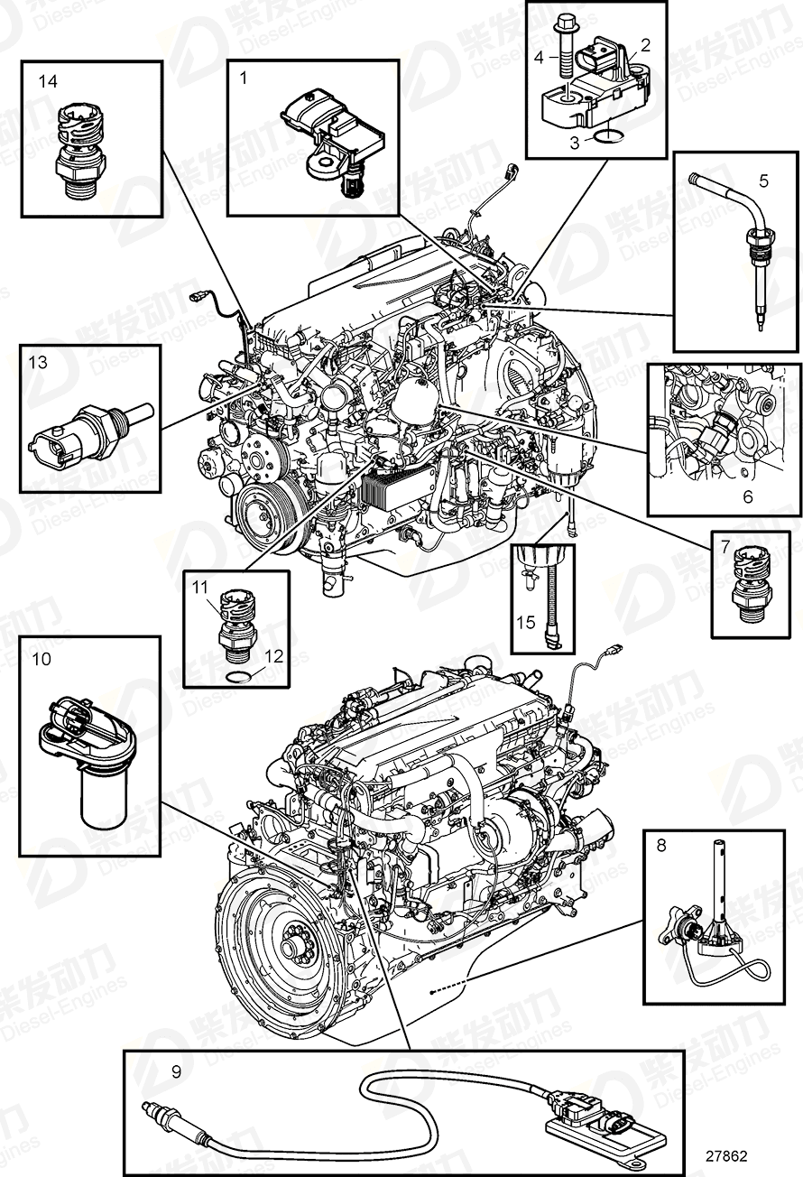 volvo penta Pressure sensor 21880678 Drawing volvo penta Pressure sensor 21880678 Drawing